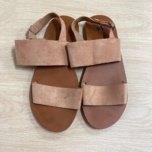 Vanessa Wu Tan Leather Sandals Size 39/ 9